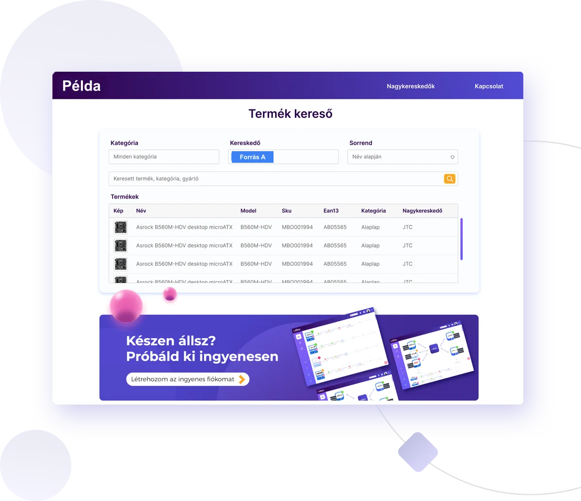Nagykereskedői integrációs platform